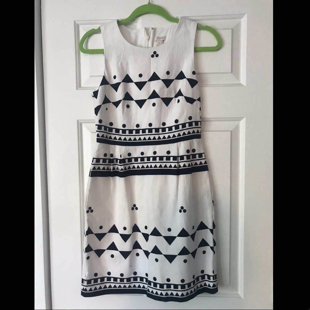 Black & White Geometric J. Crew Sheath Dress
